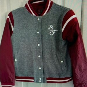 Kids Gray and Red Varsity Jacket
